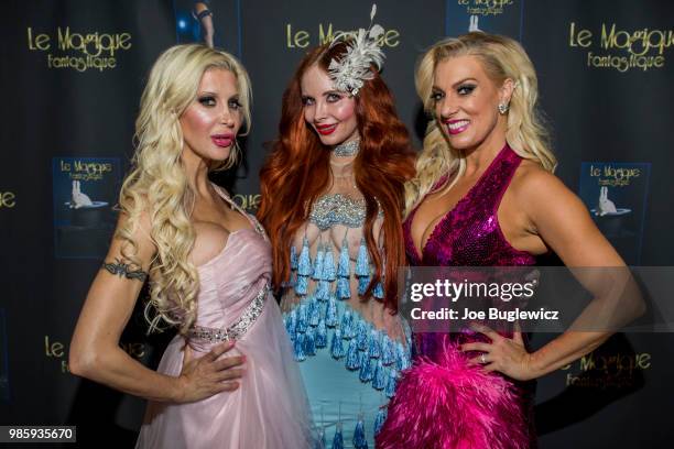 Television personlaity Angelique "Frenchy" Morgan, actress Phoebe Price and producer Suzie Malone attend the opening night of "Le Magique...