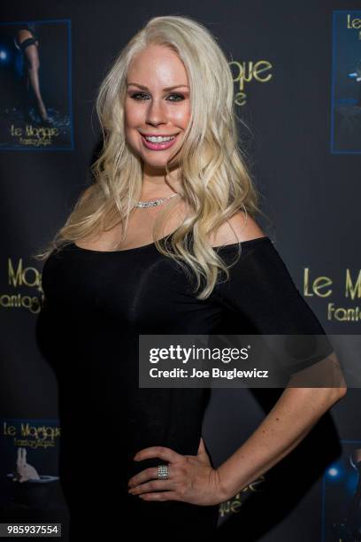 Host Mary Ann Sheikhan attends the opening night of "Le Magique Fantastique" magic burlesque show at the Windows Showroom at Bally's Las Vegas on...