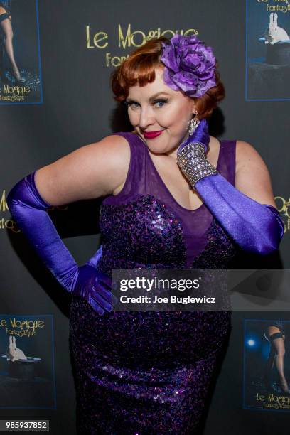 Singer Aryiel Hartman attends the opening night of "Le Magique Fantastique" magic burlesque show at the Windows Showroom at Bally's Las Vegas on June...