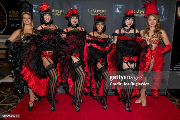 Cast members Whitney Szabo, Kimberly Clifton, Sarah Mann, Diana Otis, Petunia Lesley and Paige Henley from "Le Magique Fantastique" attend the...