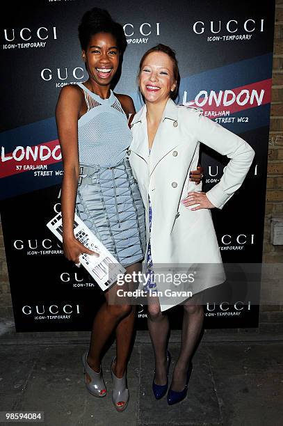 Tallulah Adeyemi and Natalie Press attend the Gucci Icon Temporary store opening on April 21, 2010 in London, England.