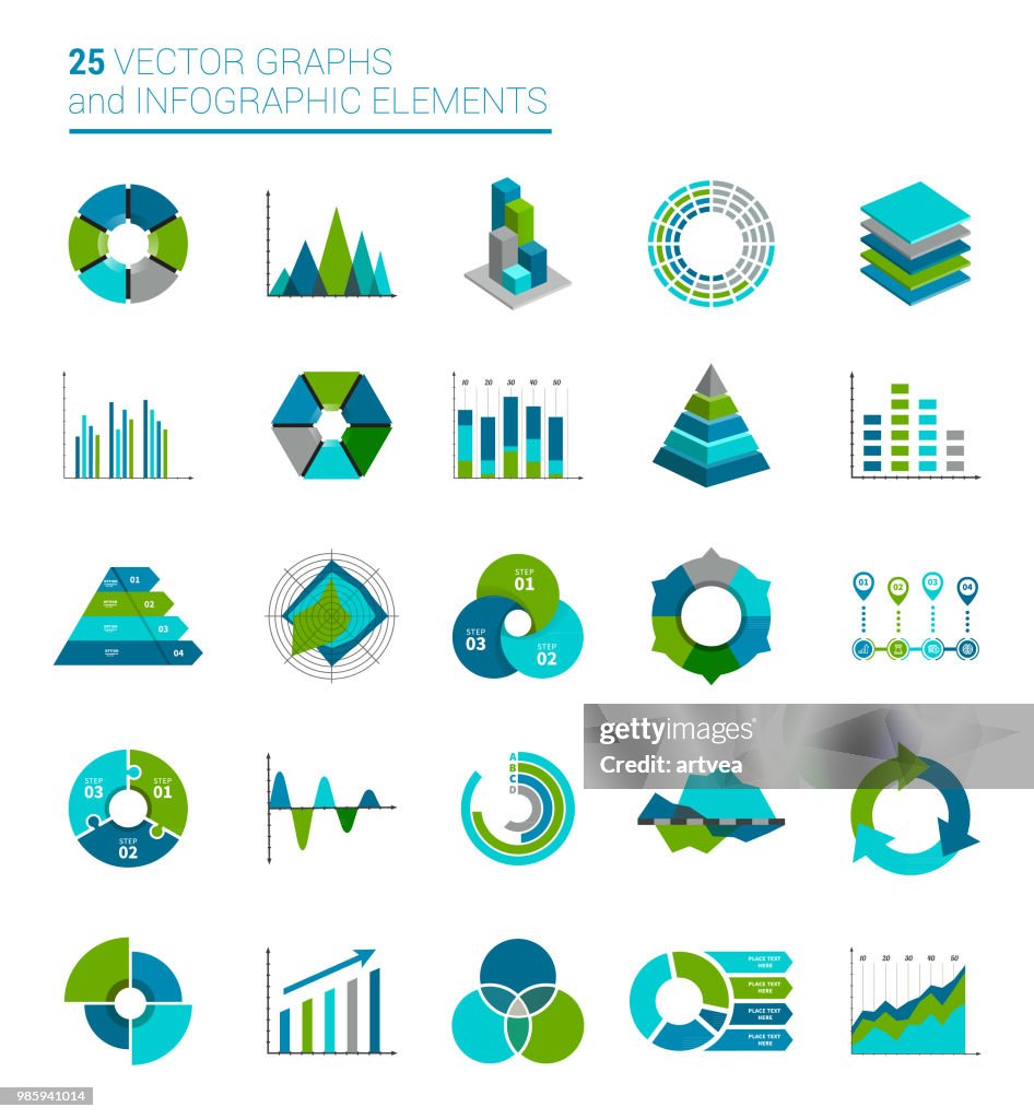 Graphs Charts And Infographics Elements High-Res Vector Graphic - Getty ...
