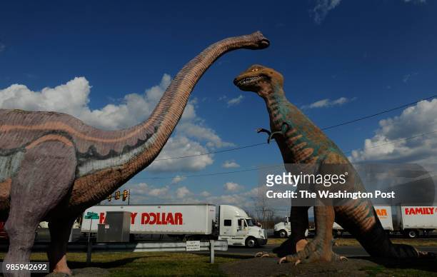 Lots of trucks pass by the roadside attraction called Dinosaur Land on Rt. 340 in White Post, Va. Because the huge Virginia Inland Port terminal is...