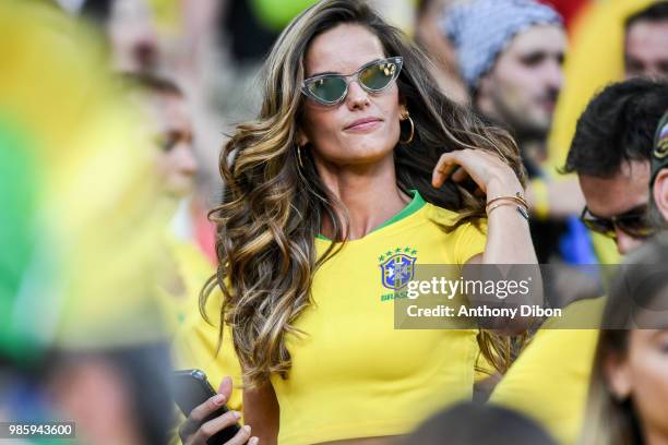 Izabel Goulart girlfriend of Kevin Trapp during the FIFA World Cup Group E match between Serbia and Brazil on June 27, 2018 in Moscow, Russia.