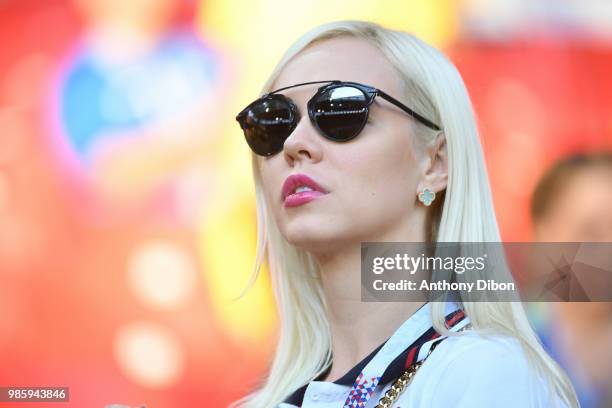 Fan of Serbia during the FIFA World Cup Group E match between Serbia and Brazil on June 27, 2018 in Moscow, Russia.