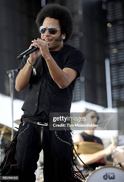 Boots Riley of Street Sweeper Social Club perform as part of the Coachella Valley Music and Arts Festival at the Empire Polo Fields on April 16, 2010...