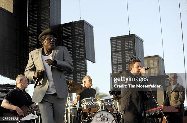 Horace Panter, Neville Staple, John Bradbury, Terry Hall, and Jerry Dammers of The Specials perform as part of the Coachella Valley Music and Arts...