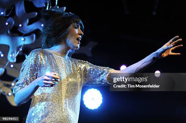 Imogen Heap performs as part of the Coachella Valley Music and Arts Festival at the Empire Polo Fields on April 16, 2010 in Indio, California.