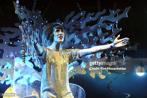 Imogen Heap performs as part of the Coachella Valley Music and Arts Festival at the Empire Polo Fields on April 16, 2010 in Indio, California.