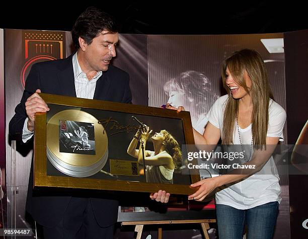 Singer Thalia attends the "Primera Fila" album launch at Hotel JW Marriot on April 21, 2010 in Mexico City, Mexico.