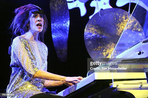 Imogen Heap performs as part of the Coachella Valley Music and Arts Festival at the Empire Polo Fields on April 16, 2010 in Indio, California.