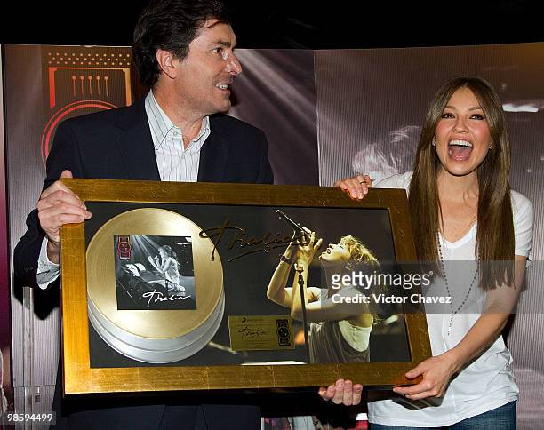 Singer Thalia attends the "Primera Fila" album launch at Hotel JW Marriot on April 21, 2010 in Mexico City, Mexico.