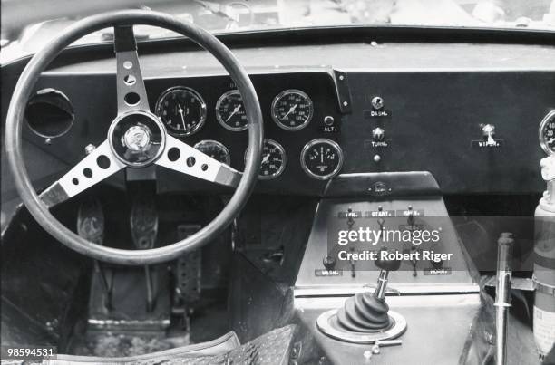 Interior view of race car before the 1965 24 Hours of Le Mans, which took place on June 19-20, 1965 in Le Mans, France.