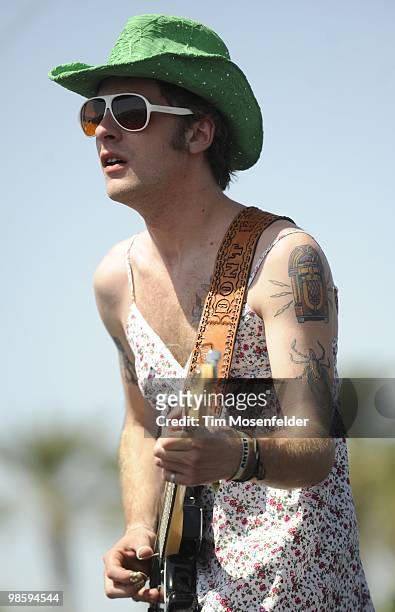 John McCauley of Deer Tick performs as part of the Coachella Valley Music and Arts Festival at the Empire Polo Fields on April 16, 2010 in Indio,...
