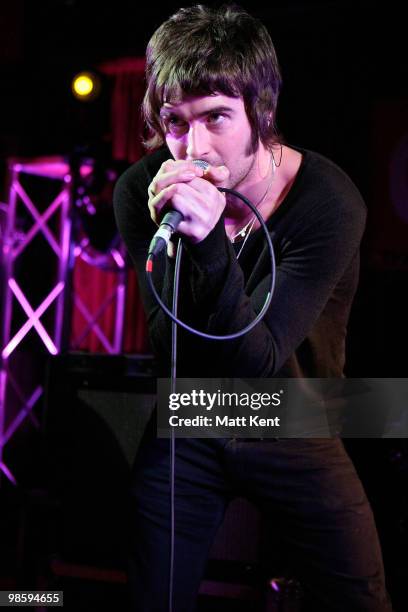 Liam Fray of The Courteeners performs as part of Q The Music Club at Hard Rock Cafe, Old Park Lane on April 21, 2010 in London, England.