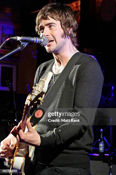 Liam Fray of The Courteeners performs as part of Q The Music Club at Hard Rock Cafe, Old Park Lane on April 21, 2010 in London, England.