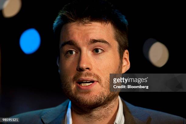 Pete Cashmore, founder and chief executive officer and founder of Mashable, speaks during an interview at the annual Facebook F8 developers...