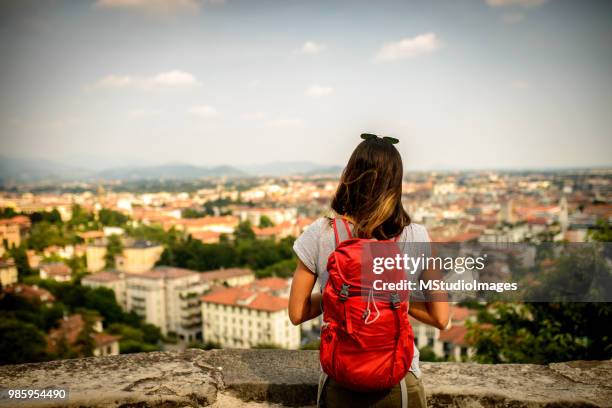enjoying the view. - bergamo stock pictures, royalty-free photos & images