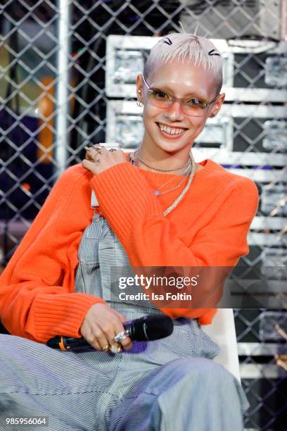 Model and Influencer Jazzelle Zanaughtti during the Bread&&Butter by Zalando 2018 - Preview Event on June 27, 2018 in Berlin, Germany.