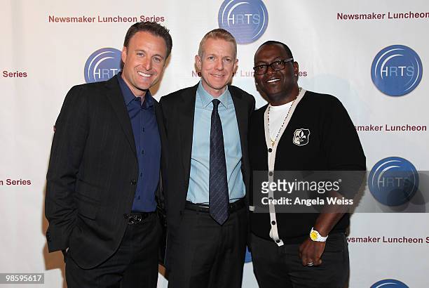 Host Chris Harrison, president of Lionsgate television Kevin Beggs and executive producer Randy Jackson attend the HRTS Hitmakers Cable Reality:...