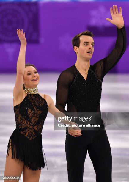 Annika Hocke and Ruben Blommaert from Germany in action during the figure skating pairs short program of the 2018 Winter Olympics in the Gangneung...