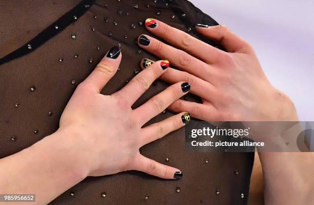 Annika Hocke and Ruben Blommaert from Germany in action during the figure skating pairs short program of the 2018 Winter Olympics in the Gangneung...