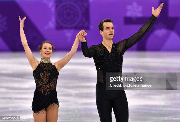 Annika Hocke and Ruben Blommaert from Germany in action during the figure skating pairs short program of the 2018 Winter Olympics in the Gangneung...