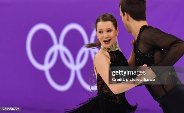 Annika Hocke and Ruben Blommaert from Germany in action during the figure skating pairs short program of the 2018 Winter Olympics in the Gangneung...