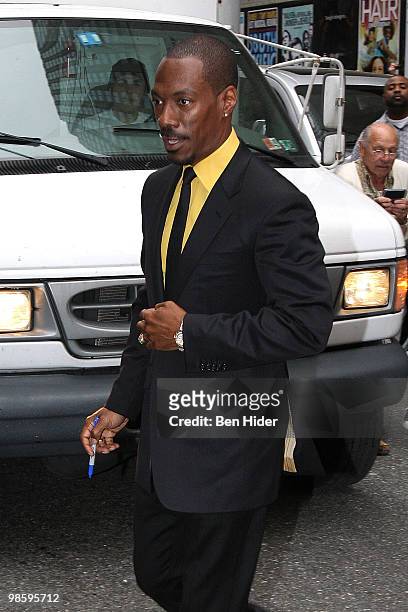 Actor Eddie Murphy visits "Late Show With David Letterman" at the Ed Sullivan Theater on April 21, 2010 in New York City.