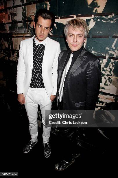 Mark Ronson and Nick Rhodes attend the Gucci Icon Temporary store opening afterparty at Ronnie Scott's on April 21, 2010 in London, England.