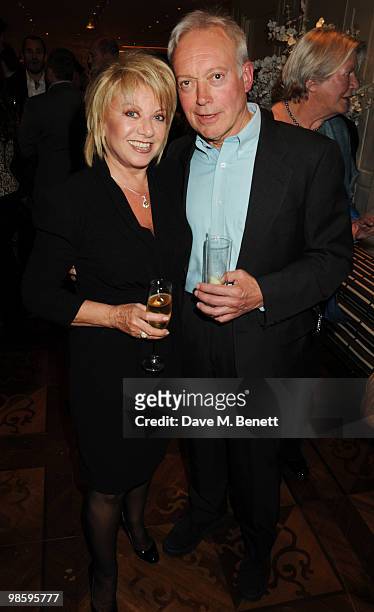 Elaine Page and Nicholas Grace attend the book launch party of Nicky Haslam's book 'Sheer Opulence', at The Westbury Hotel on April 21, 2010 in...