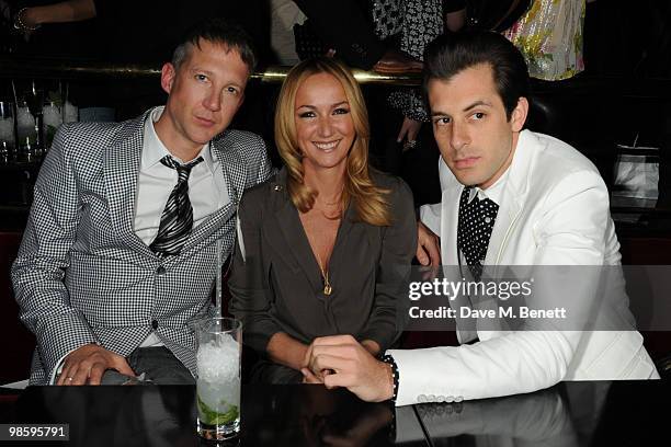 Jefferson Hack, Frida Giannini and Mark Ronson attend the afterparty following the opening of Gucci's pop-up sneaker store, at Ronnie Scott's on...