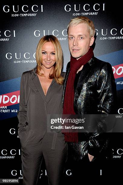 Frida Giannini and Ben Hudson attends the Gucci Icon Temporary store opening on April 21, 2010 in London, England.