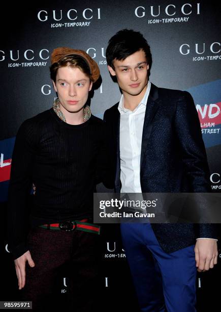 Freddie Fox and Douglas Booth attend the Gucci Icon Temporary store opening on April 21, 2010 in London, England.