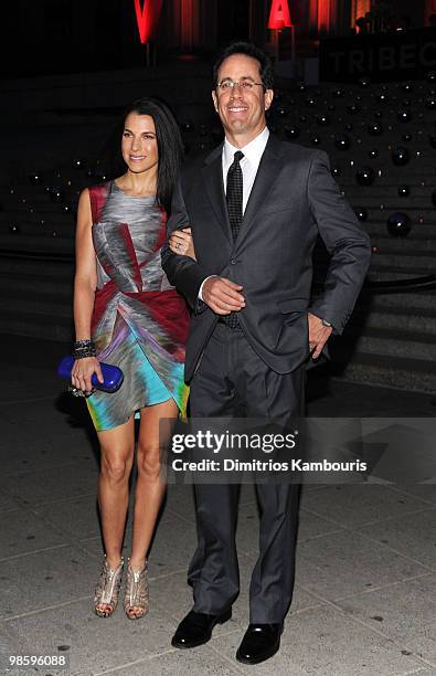 Actor Jerry Seinfeld and wife Jessica Seinfeld attends the Vanity Fair Party during the 9th Annual Tribeca Film Festival at the New York State...