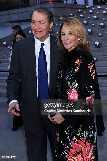 Persoanlity Charlie Rose and NYC City Planning Commissioner and Trustee, Amanda Burden attends the Vanity Fair Party during the 9th Annual Tribeca...