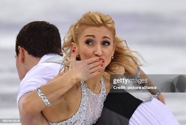 Aljona Savchenko and Bruno Massot from Germany in action during the figure skating pairs short program of the 2018 Winter Olympics in the Gangneung...