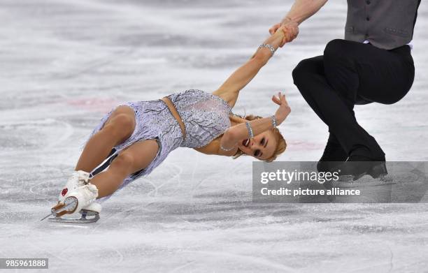 Aljona Savchenko and Bruno Massot from Germany in action during the figure skating pairs short program of the 2018 Winter Olympics in the Gangneung...