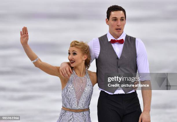 Aljona Savchenko and Bruno Massot from Germany in action during the figure skating pairs short program of the 2018 Winter Olympics in the Gangneung...