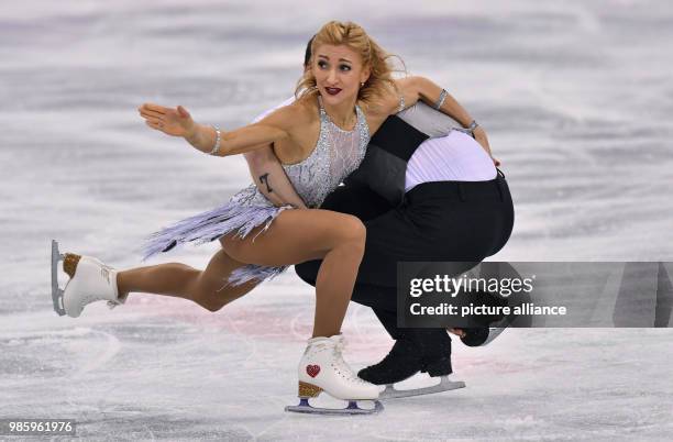Aljona Savchenko and Bruno Massot from Germany in action during the figure skating pairs short program of the 2018 Winter Olympics in the Gangneung...