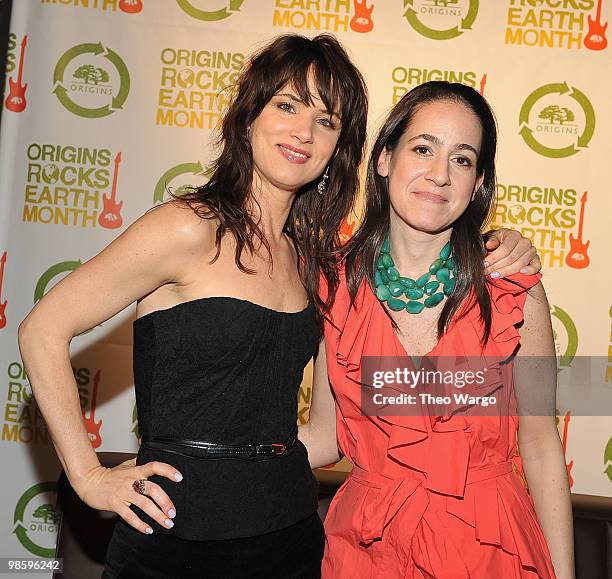 Juliette Lewis and Jane Lauder attend the Origins Earth Month benefit at Webster Hall on April 19, 2010 in New York City.