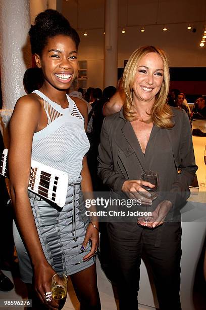 Tallulah Adeyemi and Frida Giannini (Creative Director of Gucci attend the Gucci Icon Temporary store opening on April 21, 2010 in London, England.