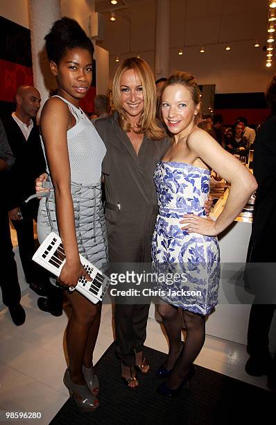 Tallulah Adeyemi, Frida Giannini and Natalie Press attend the Gucci Icon Temporary store opening on April 21, 2010 in London, England.