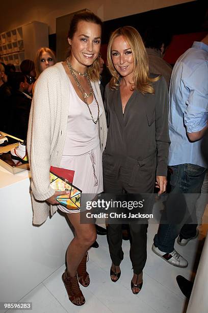 Yasmin Le Bon and Frida Giannini attend the Gucci Icon Temporary store opening on April 21, 2010 in London, England.