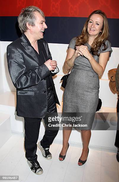 Nick Rhodes and Lucy Yeomans attend the Gucci Icon Temporary store opening on April 21, 2010 in London, England.