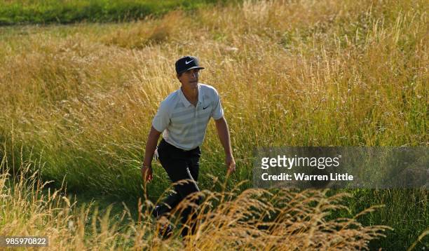 Thorbjorn Olesen of Denmark walking up to the 10th tee during the first round of the HNA Open de France at Le Golf National on June 28, 2018 in...