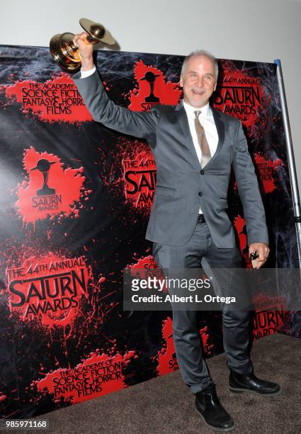John Nelson poses in the press room at the Academy Of Science Fiction, Fantasy & Horror Films' 44th Annual Saturn Awards at The Castaway on June 27,...