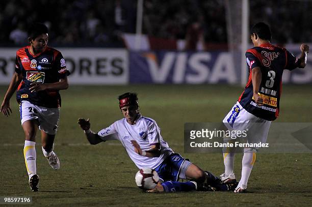 Matias Cabrera of Uruguay's Nacional in action during their match against Morelia as part of the Libertadores Cup 2010 at the Central Park Stadium on...