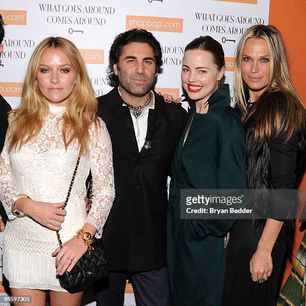 Actress Becki Newton, store co-founder Gerard Maione, actress Melissa George and model Molly Sims attend the debut of a vintage Chanel accessories...