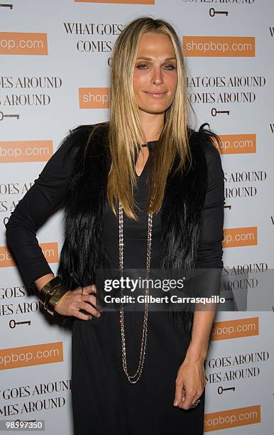 Model Molly Sims attends the debut of a vintage Chanel accessories collection at What Goes Around Comes Around on April 21, 2010 in New York City.